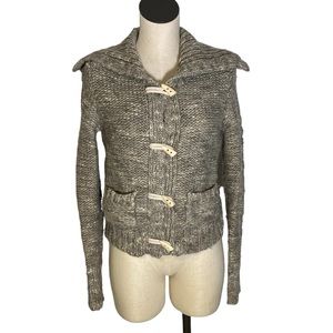 American Eagle Y2K knit wool alpaca blend cardigan marbled grey size medium